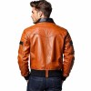 Custom Men's Black & Orange Sheepskin Leather Biker Jacket with Two Tone Detailing