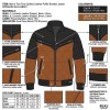 Custom Men's Black & Brown Leather Biker Jacket with Quilted & Two Tone Detailing, Puffer