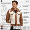 Custom Men's Sheepskin Leather Biker Jacket with Two Tone Detailing, Retro