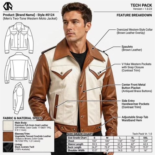 Custom Men's Sheepskin Leather Biker Jacket with Two Tone Detailing, Retro