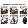 Custom Men's Brown Leather Biker Jacket with Studded & Fringed Detailing, Star & Punk Rock