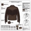 Custom Men's Brown Leather Biker Jacket with Studded & Fringed Detailing, Star & Punk Rock