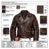 Custom Men's Brown Leather Biker Jacket with Studded & Fringed Detailing, Star & Punk Rock