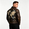 Custom Men's Hair-on Cowhide Leather Biker Jacket, Custom Made to Order
