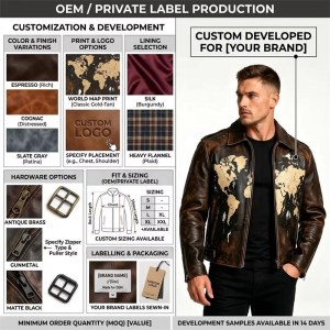 Custom Men's Hair-on Cowhide Leather Biker Jacket, Custom Made to Order