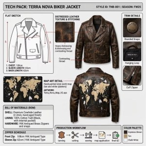 Custom Men's Leather Biker Jacket with Studded & Two Tone Detailing, Slim Fit