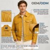 Custom Men's Mustard Leather Trucker Jacket, Custom Made to Order