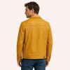Custom Men's Mustard Leather Trucker Jacket, Custom Made to Order