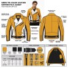Custom Men's Yellow & Mustard Leather Biker Jacket, Retro, Custom Made to Order
