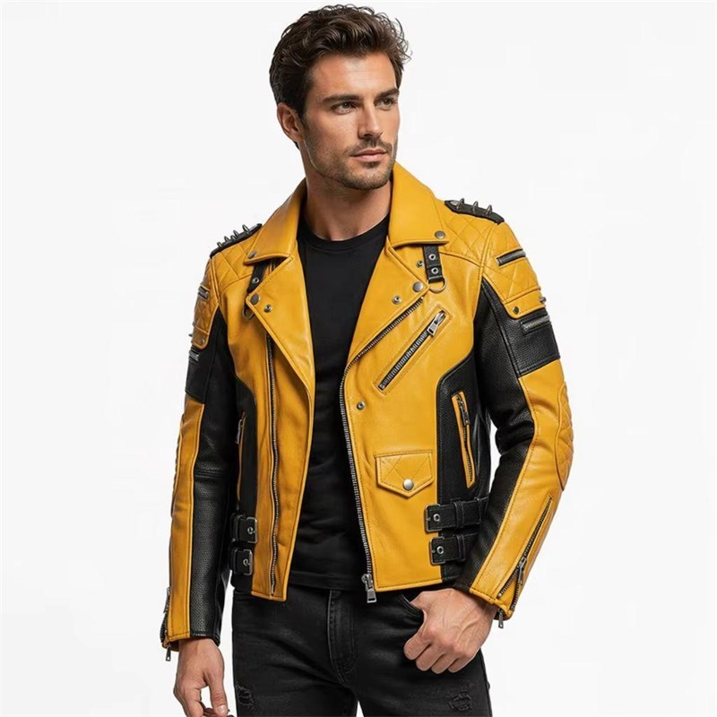 OEM Spiked Leather Biker Jacket