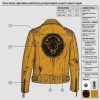 Custom Men's Yellow Leather Biker Jacket with Studded Detailing, Punk Rock