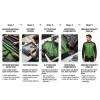 Custom Men's Black & Green Cowhide Leather Biker Jacket with Quilted & Two Tone Detailing