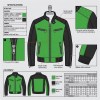 Custom Men's Black & Green Cowhide Leather Biker Jacket with Quilted & Two Tone Detailing