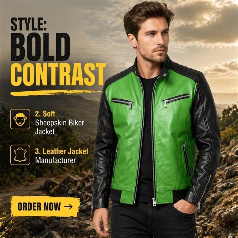 OEM Quilted Shoulder Motorcycle Cowhide Outerwear