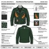 Custom Men's Green Leather Biker Jacket with Studded Detailing, Punk Rock & Streetwear