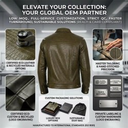 Custom Men's Green & Olive Leather Trucker Jacket with Crocodile Texture Detailing, Slim Fit