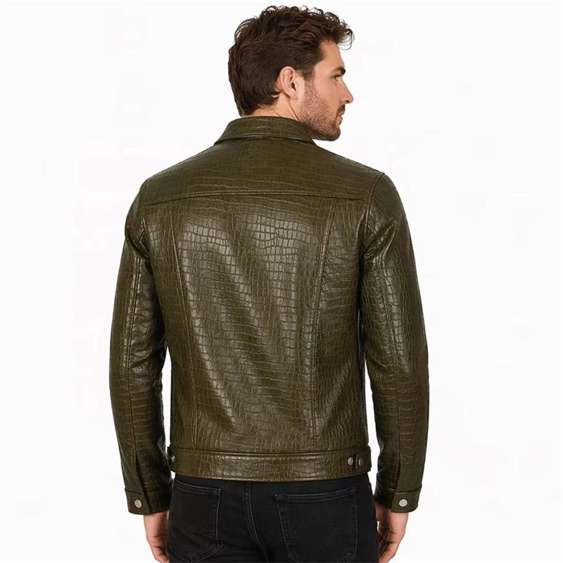 OEM Men Crocodile Embossed Jacket