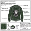 Custom Men's Green Leather Biker Jacket with Studded & Spiked Detailing, Punk Rock