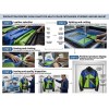 Custom Men's Green & Blue Leather Biker Jacket with Studded & Two Tone Detailing, Geometric