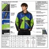 Custom Men's Green & Blue Leather Biker Jacket with Studded & Two Tone Detailing, Geometric
