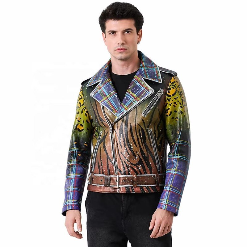 OEM Psychedelic Animal Printed Biker Jacket