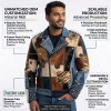 Custom Men's Leather Biker Jacket with Studded & Spiked Detailing, Denim & Punk Rock