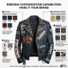 Custom Men's Leather Biker Jacket with Studded & Printed Detailing, Graffiti & Punk Rock