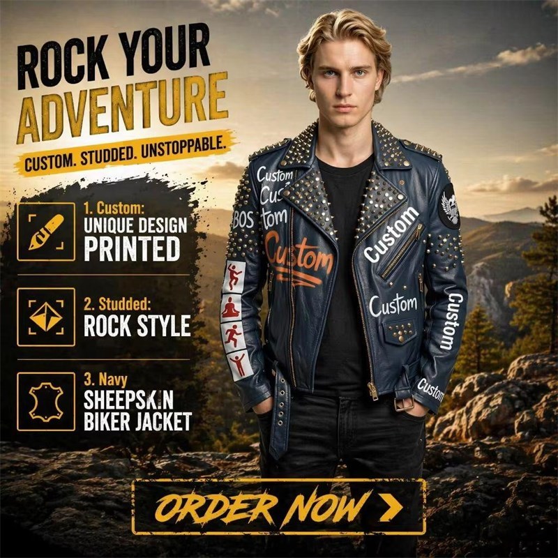 OEM Printed Biker Jacket Men