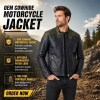 Custom Men's Cowhide Leather Biker Jacket, Custom Made to Order