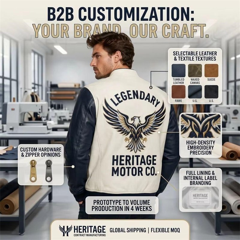Custom Men's Leather Biker Jacket with Studded Detailing, Custom Made to Order