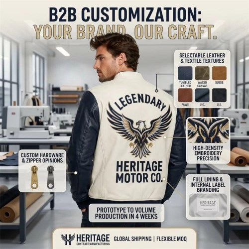 Custom Men's Cowhide Leather Biker Jacket, Streetwear, Custom Made to Order