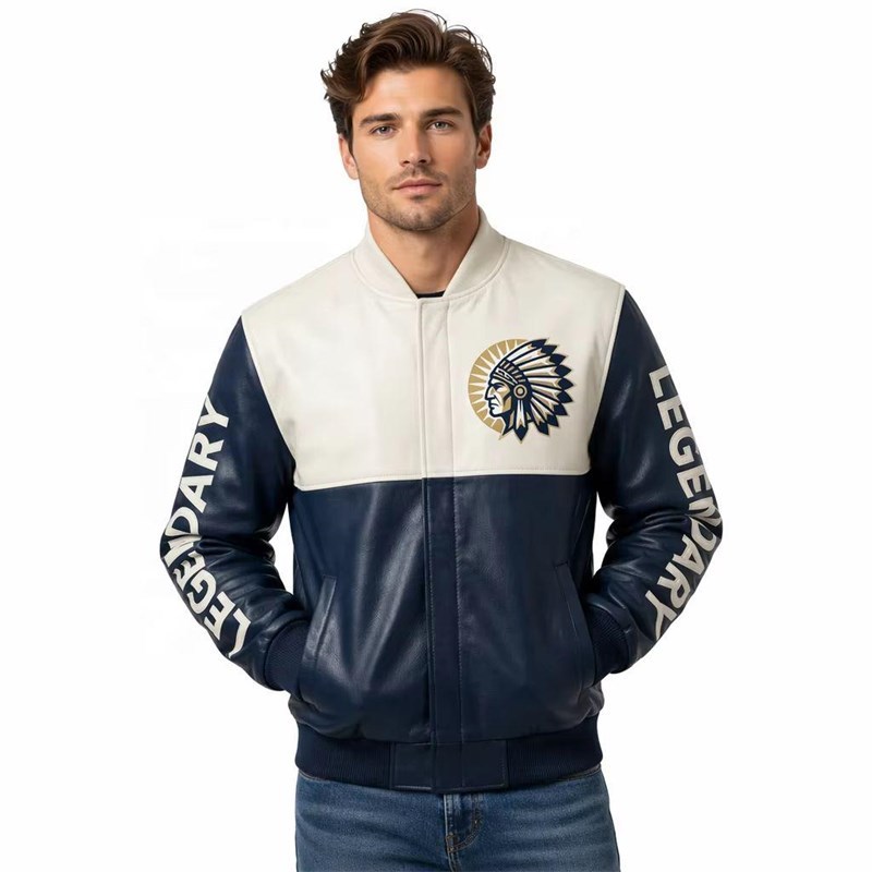 OEM Motorcycle Cowhide Leather Bomber Jacket