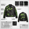 Custom Men's Leather Biker Jacket with Printed Detailing, Graffiti & Punk Rock