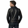 Custom Men's Leather Biker Jacket with Studded & Patchwork Detailing, Rocker & Streetwear