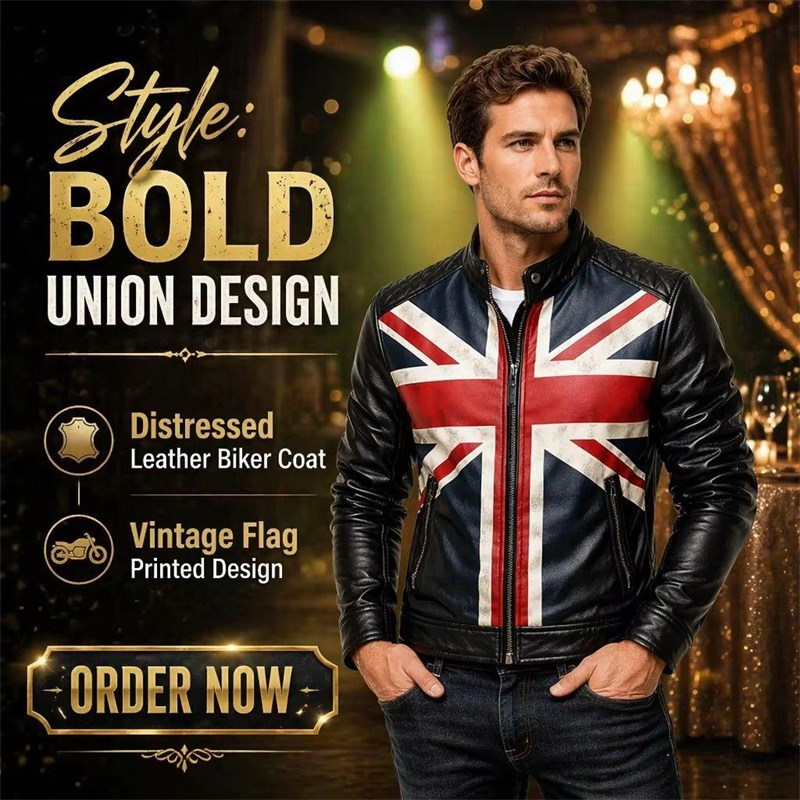 OEM Vintage UK Flag Motorcycle Coat