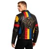 Custom Men's Leather Biker Jacket with Printed & Two Tone Detailing, Streetwear
