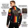 Custom Men's Leather Biker Jacket with Printed & Two Tone Detailing, Streetwear
