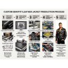 Custom Men's Leather Biker Jacket with Printed & Two Tone Detailing, Streetwear