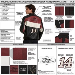 Custom Men's Leather Biker Jacket with Applique & Two Tone Detailing, Retro