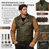 Custom Men's Black & Red Leather Biker Jacket with Two Tone Detailing, Retro