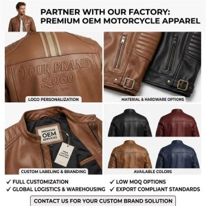 Custom Men's Brown Leather Biker Jacket with Applique Detailing, Retro