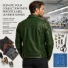 Custom Men's Lambskin Leather Trucker Jacket, Vintage & Slim Fit