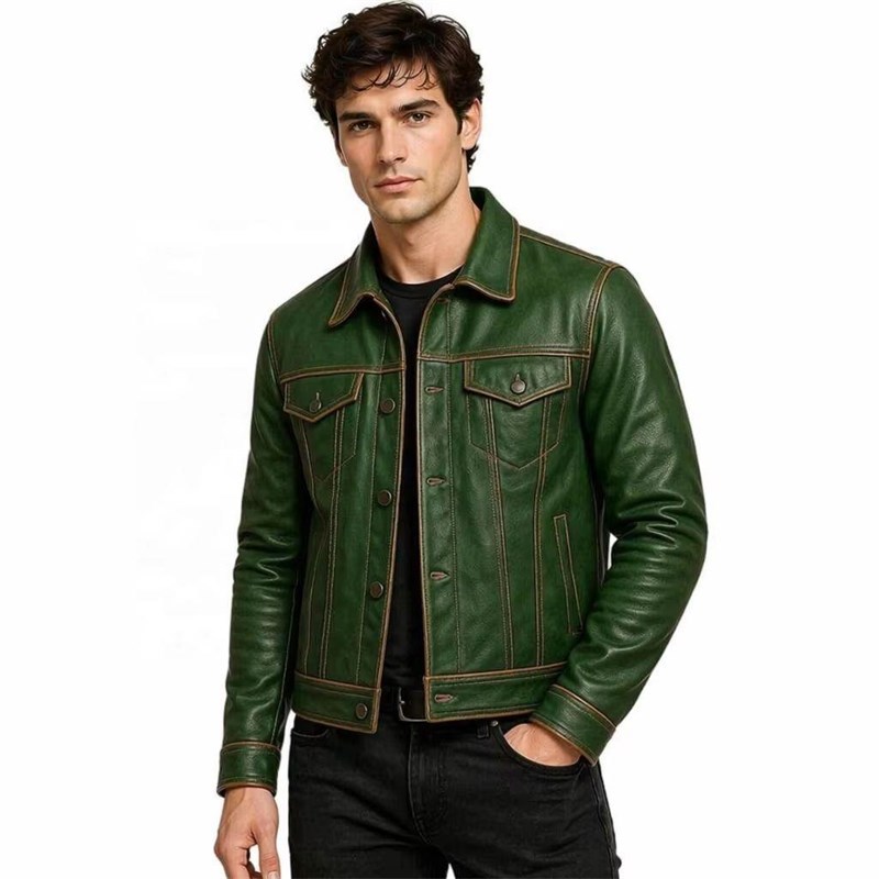 OEM Leather Trucker Jacket