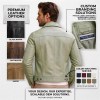 Custom Men's Green Sheepskin Leather Trucker Jacket, Custom Made to Order