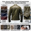 Custom Men's Green Sheepskin Leather Biker Jacket with Quilted Detailing
