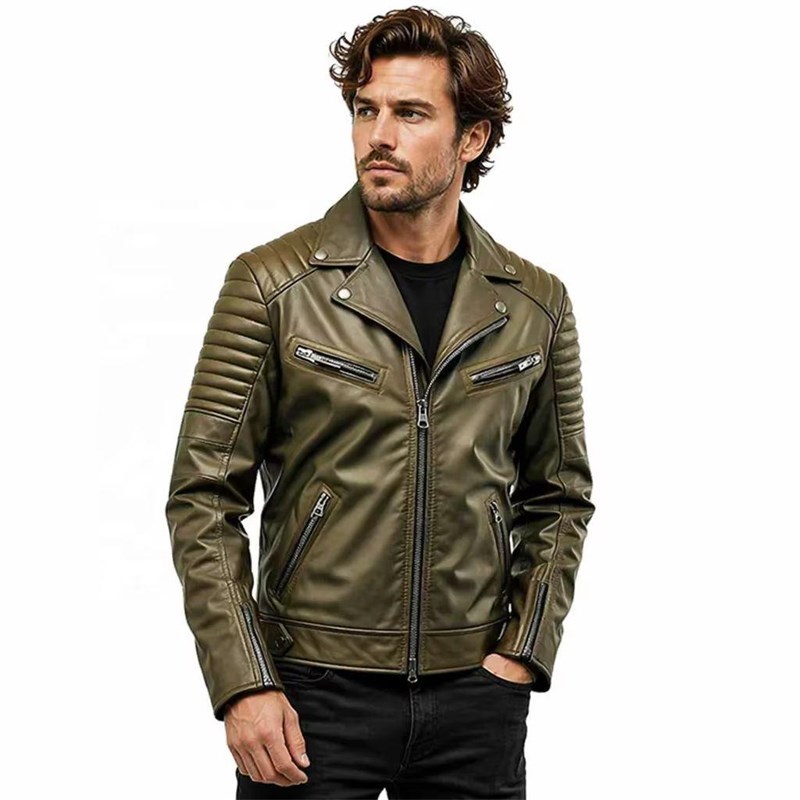 OEM Sheepskin Leather Biker Jacket