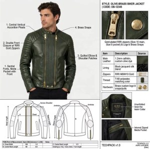 Custom Men's Green Lambskin Leather Biker Jacket with Quilted Detailing