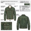 Custom Men's Green Leather Trucker Jacket, Vintage, Custom Made to Order