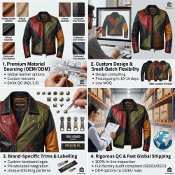 Custom Men's Leather Biker Jacket with Studded & Patchwork Detailing, Vintage