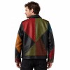 Custom Men's Leather Biker Jacket with Studded & Patchwork Detailing, Vintage